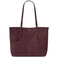 Kate Spade New York Womens Split Leather Zip Top Tote Bag - Purple