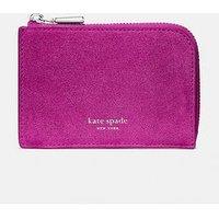 Kate Spade New York Suede Mini Zip Card Case - Black