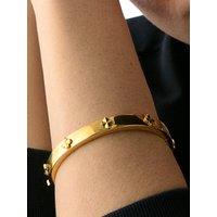 Kate Spade New York Womens Hinged Spade Flower Bangle - Gold