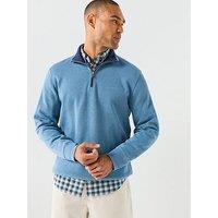 Gant Sacker Rib Half Zip Sweatshirt - Blue