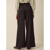 Monsoon Womens Satin-Look High Waist Wide Leg Trousers - Black