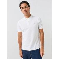 Gant Mens Regular Fit Pique Shield Polo Shirt - White