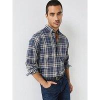 Gant Regular Fit Long Sleeve Poplin Check Shirt - Navy