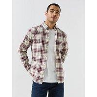 Gant Regular Fit Long Sleeve Poplin Check Shirt - Red
