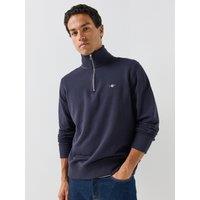 Gant Regular Fit Shield Half Zip Sweat - Navy