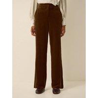 Monsoon Womens Mila Straight Leg Velvet Trousers - Green