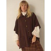 Monsoon Collar Cape Sleeve Cardigan - Brown