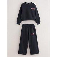 Smallsaints Sweatshirt & Wide Leg Jogger Set - Black