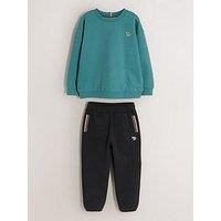 Paul Smith Junior Boys Zebra Logo Stripe Detail Sweatshirt & Joggers Set - Green/Black