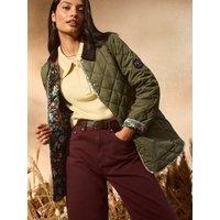 Regatta Womens Cath Kidston Quilted Cord Collar Barn Jacket - Olive Night