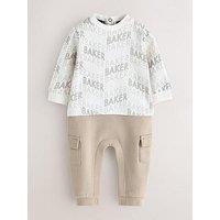 Ted Baker Baby Boys Letter Print Mockable Rompersuit - Beige