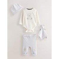 Ted Baker Baby Boys 4 Piece Bodysuit, Legging, Hat And Comforter Set - Beige