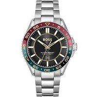 Boss Watches Men'S Runner 3H 43Mm Black Dial Stainless Steel Bracelet