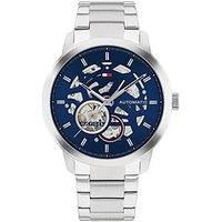 Tommy Hilfiger Men'S Stainless Steel Automatic Watch With Skeleton Dial