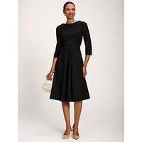 Jolie Moi Women'S Roll Neck Three Quarter Sleeve Midi Dress - Black