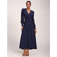 Jolie Moi Long Sleeve Soft Jersey Maxi Dress - Navy