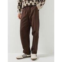 Farah Greenport Drawstring Straight Loose Fit Trousers - Brown