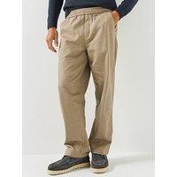 Farah Greenport Drawstring Straight Loose Fit Trousers - Beige
