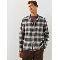 Farah Lavelle F Tab Check Print Long Sleeve Shirt - Brown