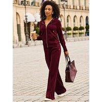 Sosandar Burgundy Wide Leg Trousers With Gold Detail - Red