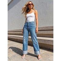 Roman Dusk Turn Up Wide Leg Jeans