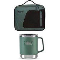 Thermos Green Thermos Radiance Lunch Kit & Is120 Rock Cap Green 410Ml Thermos Icon Series Desk Mug