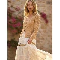 Roman Shimmer Button Knit Cardigan