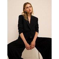 Mint Velvet Minimal Single-Breasted Blazer - Black
