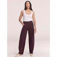 Mint Velvet Burgundy Wash Relaxed Barrel Leg Jeans - Red