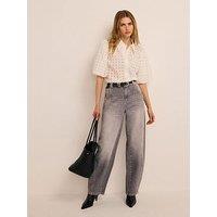 Mint Velvet Women'S Relaxed Barrel Leg Jeans - Grey
