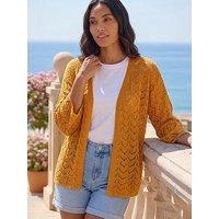 Roman Wave Stitch Detail Knit Cardigan