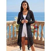 Roman Popcorn Knit Longline Cardigan