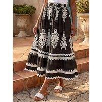 Roman Mono Print Maxi Skirt