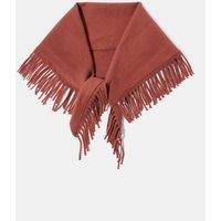 Mint Velvet Rust Fringed Triangle Scarf - Orange