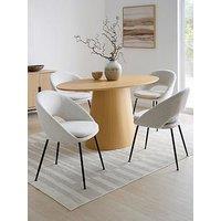 The Very Collection Lenny 160Cm Dining Table & 4 Aurelia Boucle Dining Chairs