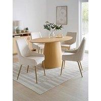 The Very Collection Lenny 160Cm Dining Table & 4 Nala Dining Chairs