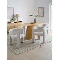 The Very Collection Lenny 160Cm Dining Table & 4 Boucle Nell Dining Chairs