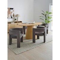 The Very Collection Lenny 160Cm Dining Table & 4 Grey Nell Dining Chairs