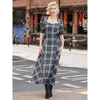 Joe Browns Luna Check Lace Up Side Maxi Dress