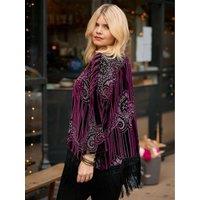Joe Browns Rosefall Devore Fringe Kimono