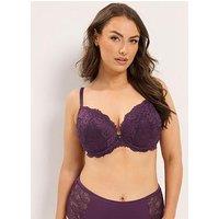 Yours Curve Anja Lace Padded Bra - Purple