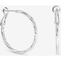 Inicio Silver Diamond Cut Hoops