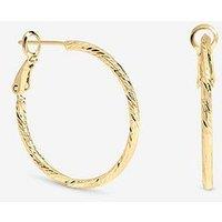 Inicio Gold Diamond Cut Hoops