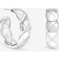 Inicio Silver Large Quilted Hoops