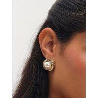 Jon Richard Gold Plated And Pearl Statement Earrings