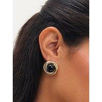 Jon Richard Gold Plated And Jet Statement Earrings
