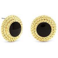 Jon Richard Gold Plated And Jet Stud Earrings