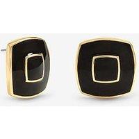 Jon Richard Gold Plated And Enamel Square Earrings