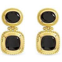 Jon Richard Jon Ricahrd Gold Plated And Jet Stone Drop Earrings