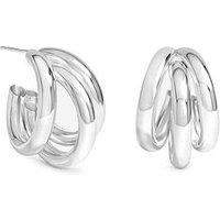 Inicio Silver Fluid Triple Row Hoops